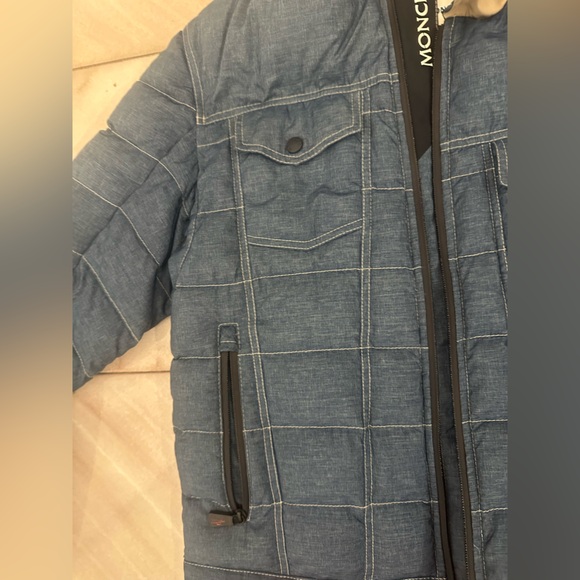 Moncler light puffer jacket denim-like EUC size 4 - Picture 15 of 16